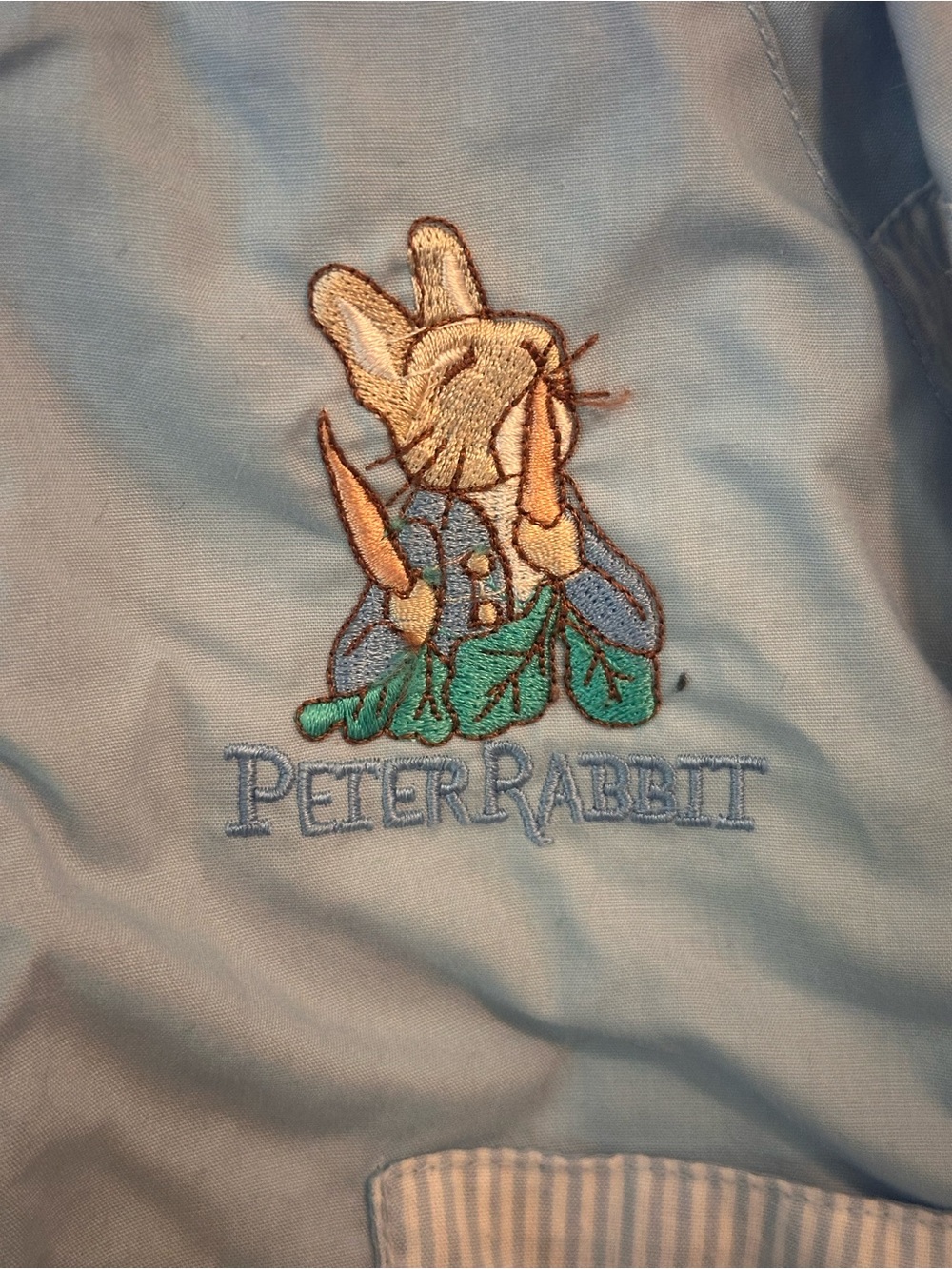 Quiltex Blue Peter Rabbit Embroidered Kids Puffer Jacket